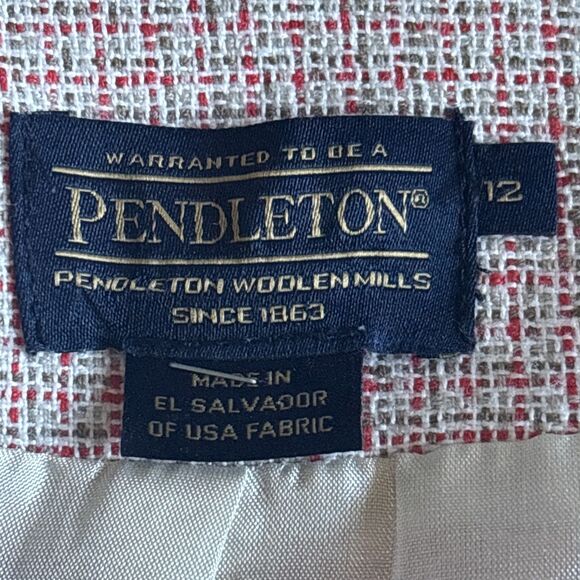 Vintage Pendleton Women’s  Plaid Rayon Wool Blazer Jacket Red/pink Tan Size 12 - Picture 4 of 10
